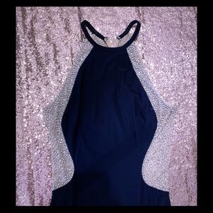 Long navy gown